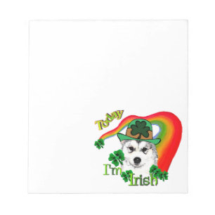 Alaskan Malamute St. Patrick's Day Notizblock