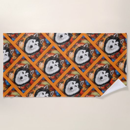 ALASKAN-MALAMUTE STRANDTUCH (Vorderseite)