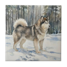 Alaskan Malamute Trinket Box Fliese