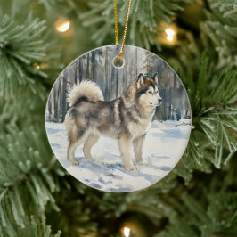 Alaskan Malamute Trinket Box Keramik Ornament