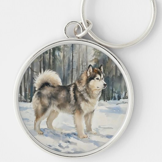 Alaskan Malamute Trinket Box Schlüsselanhänger (Vorne)