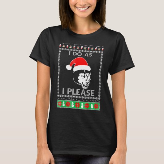 Alaskan Malamute Ugly Christmas T-Shirt (Vorderseite)