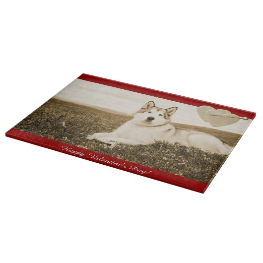 Alaskan Malamute Valentine's Day Cutting Board Schneidebrett (Ecke)
