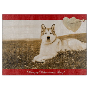 Alaskan Malamute Valentine's Day Cutting Board Schneidebrett