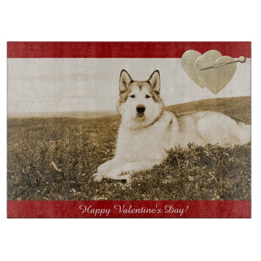 Alaskan Malamute Valentine's Day Cutting Board Schneidebrett (Vorderseite)