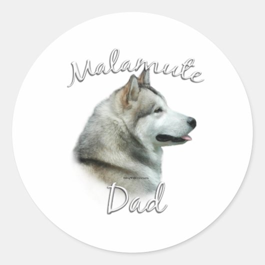 Alaskan Malamute Vater 2 Runder Aufkleber (Vorderseite)