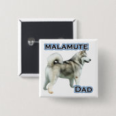 Alaskan Malamute Vater 4 - Schaltfläche Button (Vorne & Hinten)