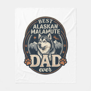 Alaskan Malamute Vater Hund Portrait Berge Abzeich Fleecedecke