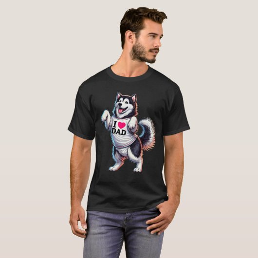 Alaskan Malamute Vater I Liebe Vater Alaskan Malam T-Shirt (Vorne ganz)
