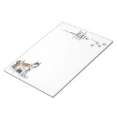 Alaskan Malamute Watercolor Monogram Personalisier Notizblock (angewinkelt)