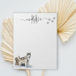 Alaskan Malamute Watercolor Monogram Personalisier Notizblock<br><div class="desc">Dieses Design kann in dem Bereich personalisiert werden, der durch das Ändern des Fotos und/oder Textes zur Verfügung gestellt wird. Sie können auch angepasst werden, indem Sie auf Vorlage personalisieren klicken und dann auf die Schaltfläche klicken, um weitere Optionen anzupassen, um die Hintergrundfarbe zu löschen oder zu ändern, Text hinzuzufügen,...</div>