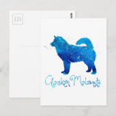 Alaskan Malamute Watercolor Postkarte (Vorne/Hinten)