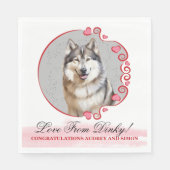 Alaskan Malamute Wedding Napkins mit Hunden Foto Serviette (Vorderseite)