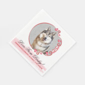 Alaskan Malamute Wedding Napkins mit Hunden Foto Serviette (Ecke)