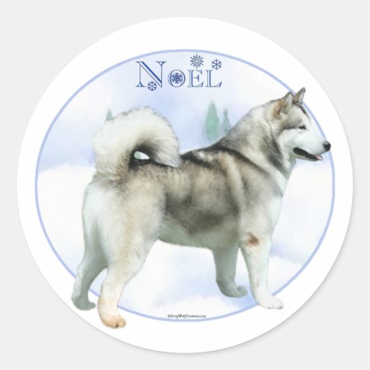 Alaskan Malamute Weihnachten - Aufkleber (Vorderseite)