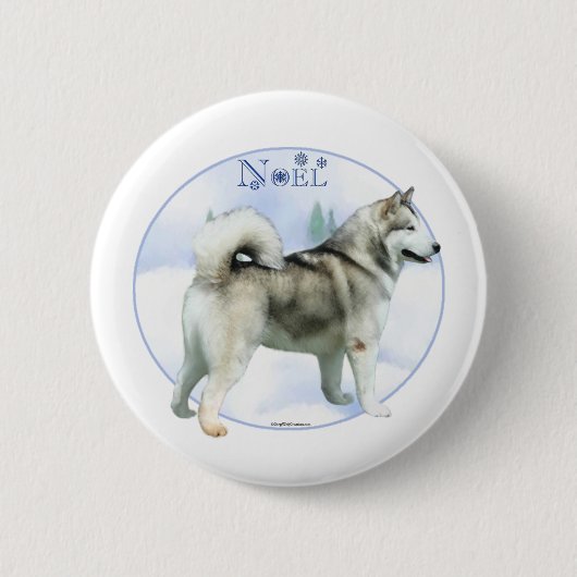 Alaskan Malamute Weihnachten - Schaltfläche Button (Vorderseite)