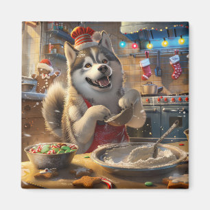 Alaskan Malamute Weihnachtsbäckerei: Festliches We Magnet