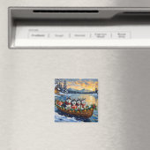 Alaskan Malamute Weihnachtsboot Urlaub Magnet (In Situ (Geschirrspüler))