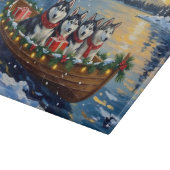 Alaskan Malamute Weihnachtsboot Urlaub Schneidebrett (Ecke)