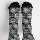 Alaskan Malamute Weihnachtsboot Urlaub Socken (Oben)