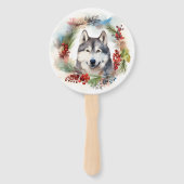 Alaskan Malamute Weihnachtsfeiertag Fächer (Vorderseite)