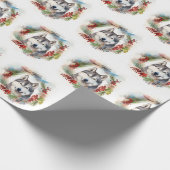 Alaskan Malamute Weihnachtsfeiertag Geschenkpapier (Ecke)