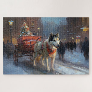 Alaskan Malamute Weihnachtsfest Saison Puzzle