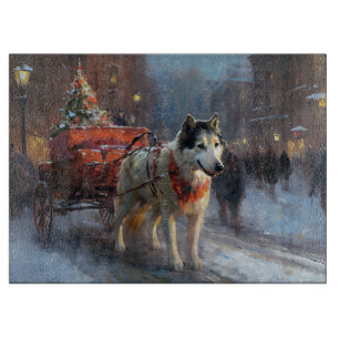 Alaskan Malamute Weihnachtsfest Saison Schneidebrett