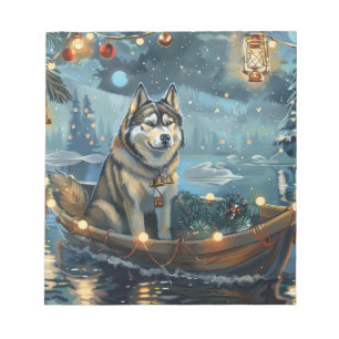 Alaskan Malamute Weihnachtsfestreise Notizblock