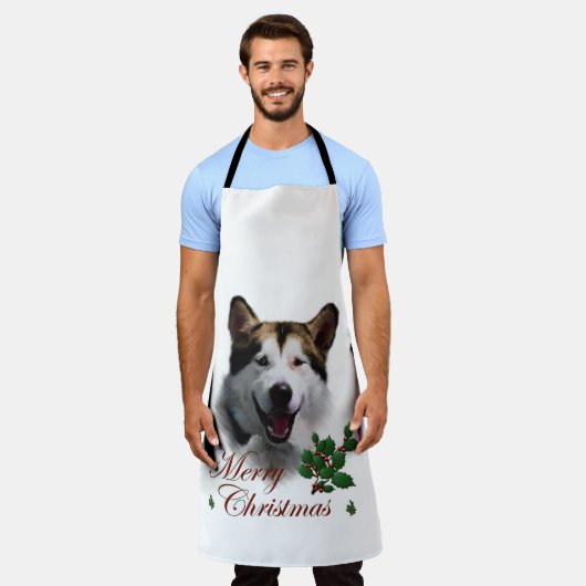 Alaskan Malamute Weihnachtsgeschenke Schürze (Getragen)