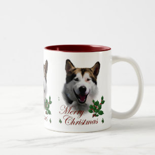 Alaskan Malamute Weihnachtsgeschenke Zweifarbige Tasse