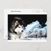 Alaskan Malamute Weihnachtsgrüße Feiertagspostkarte (Vorne/Hinten)