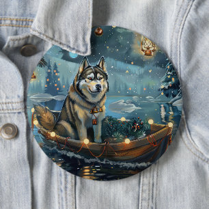Alaskan Malamute Weihnachtsreise Button
