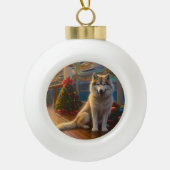 Alaskan Malamute Weihnachtsreise: Feierabend Keramik Kugel-Ornament (Vorderseite)