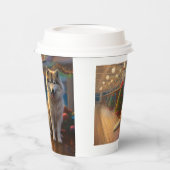 Alaskan Malamute Weihnachtsreise: Feierabend Pappbecher (Links)