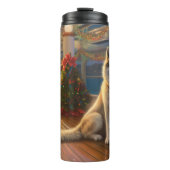 Alaskan Malamute Weihnachtsreise: Feierabend Thermosbecher (Vorderseite)