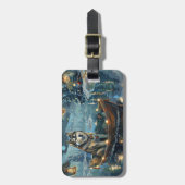 Alaskan Malamute Weihnachtsreise Gepäckanhänger (Vorderseite vertikal)