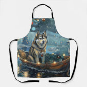 Alaskan Malamute Weihnachtsreise Schürze (Vorderseite)