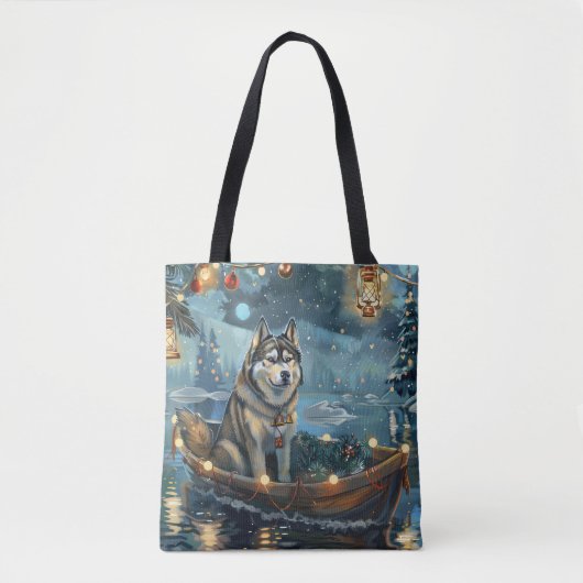 Alaskan Malamute Weihnachtsreise Tasche (Vorderseite)