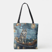 Alaskan Malamute Weihnachtsreise Tasche (Rückseite)