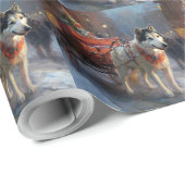 Alaskan Malamute Weihnachtssaison Geschenkpapier (Rolleneckpunkt)