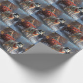 Alaskan Malamute Weihnachtssaison Geschenkpapier (Ecke)