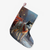 Alaskan Malamute Weihnachtssaison Kleiner Weihnachtsstrumpf (Vorderansicht (hängend))