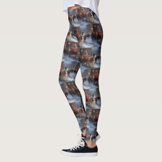 Alaskan Malamute Weihnachtssaison Leggings (Links)