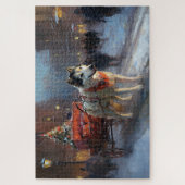 Alaskan Malamute Weihnachtssaison Puzzle (Vertikal)