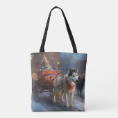 Alaskan Malamute Weihnachtssaison Tasche (Rückseite)