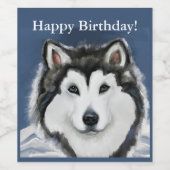 Alaskan Malamute Weinetikett (Einzelnes Label)