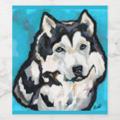 Alaskan Malamute Weinetikett (Einzelnes Label)