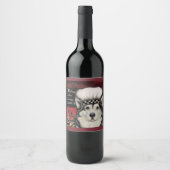 Alaskan Malamute Weinetikett (Vorderseite)