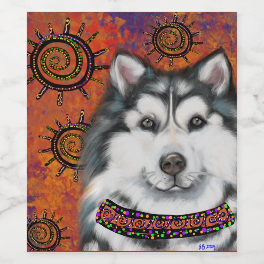 ALASKAN MALAMUTE WEINETIKETT (Einzelnes Label)